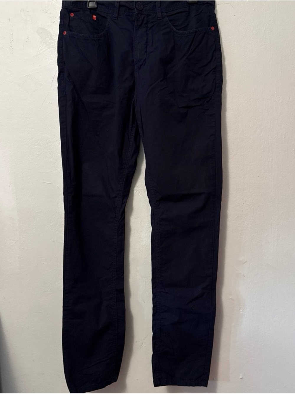 Havainas Mens Size 40/30Navy Blue Slim Straigh Leg Chino Pants Navy blue straigh
